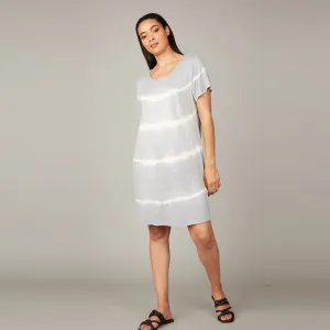 Tie Dye Viscose Shift Dress (Grey)