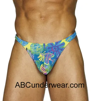 Trendy Blue Tahitian Swim Thong for Fashion-forward Beach Enthusiasts