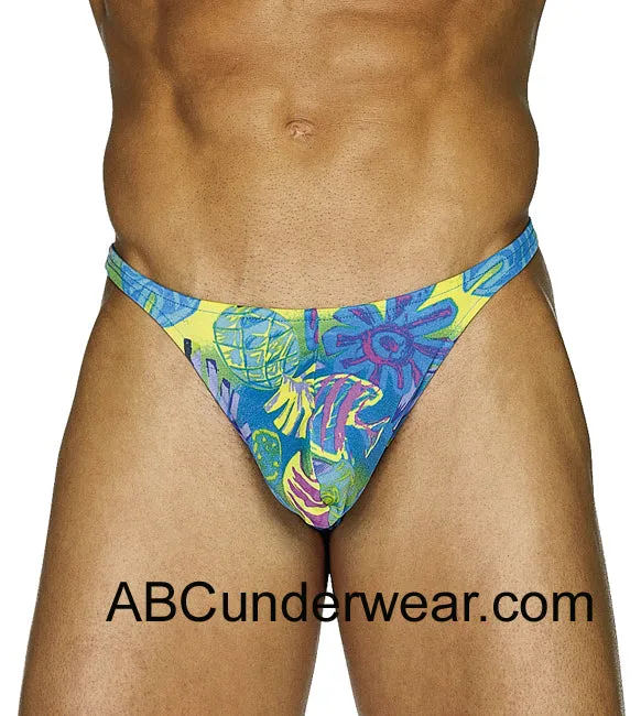 Trendy Blue Tahitian Swim Thong for Fashion-forward Beach Enthusiasts