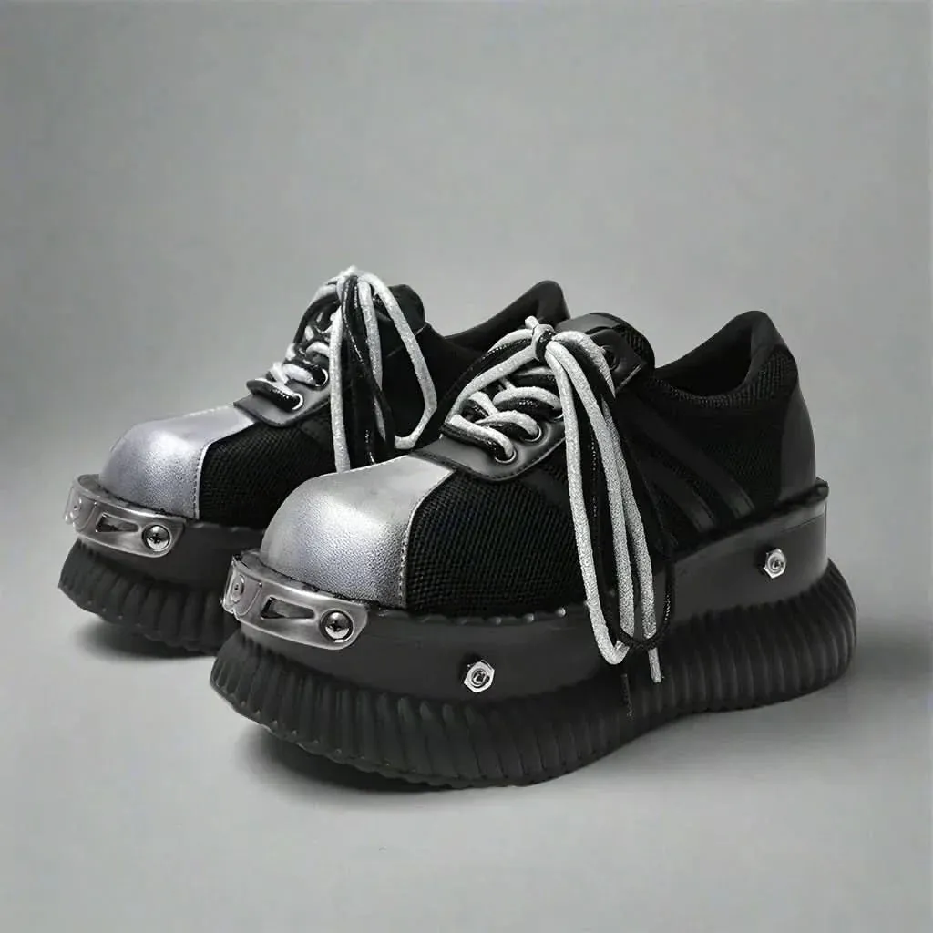 Ultimate Punk Platform Sneakers for Women | Goth Motorcycle Boots
