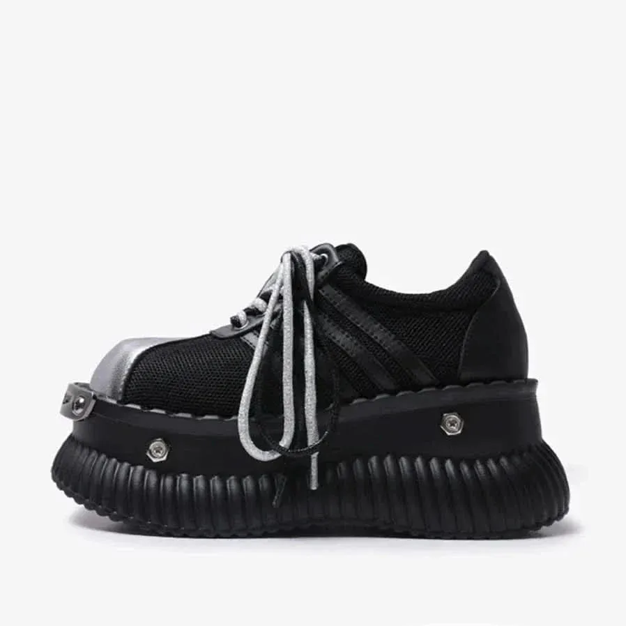 Ultimate Punk Platform Sneakers for Women | Goth Motorcycle Boots