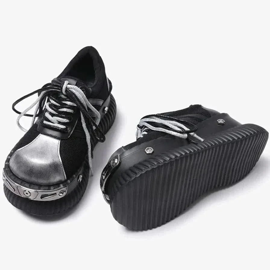 Ultimate Punk Platform Sneakers for Women | Goth Motorcycle Boots