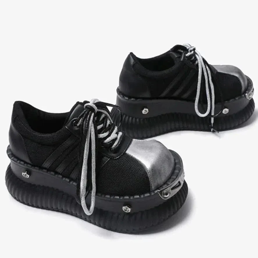 Ultimate Punk Platform Sneakers for Women | Goth Motorcycle Boots