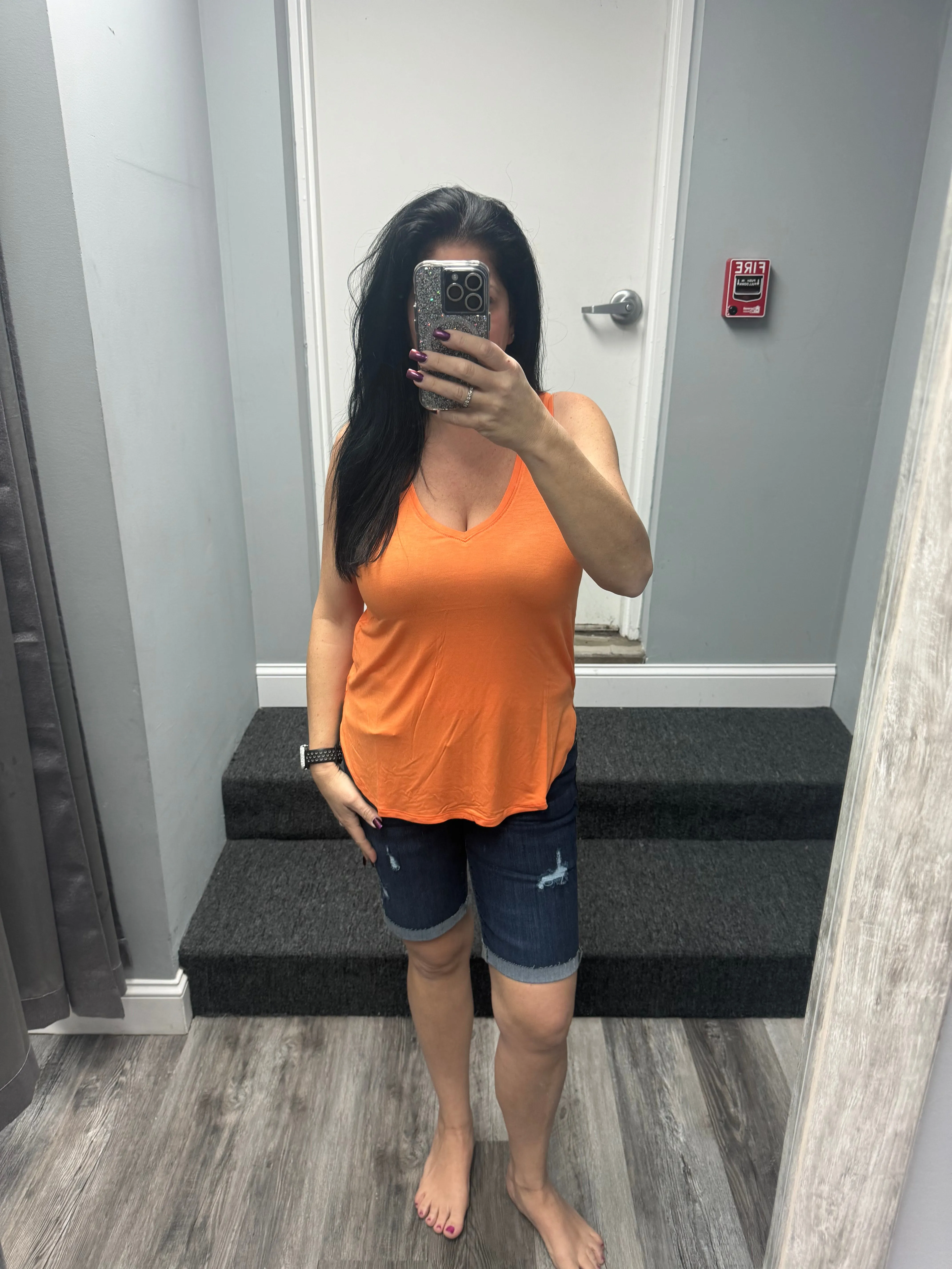 V NECK TANK TOP - ASSORTED COLORS