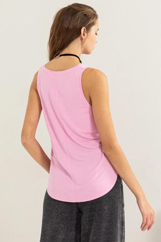 V NECK TANK TOP - ASSORTED COLORS