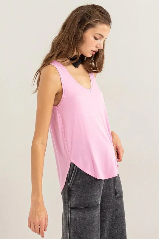 V NECK TANK TOP - ASSORTED COLORS