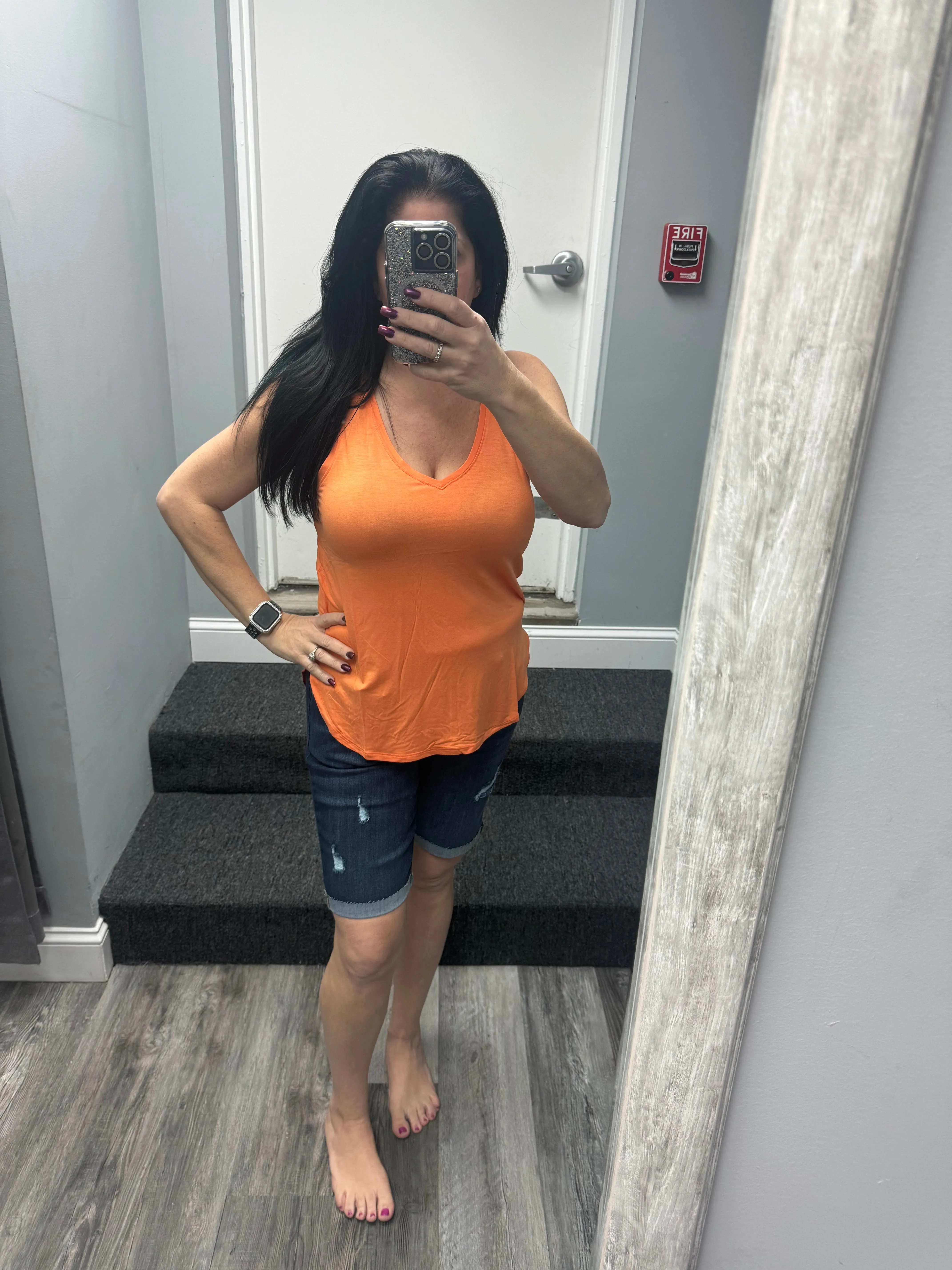 V NECK TANK TOP - ASSORTED COLORS