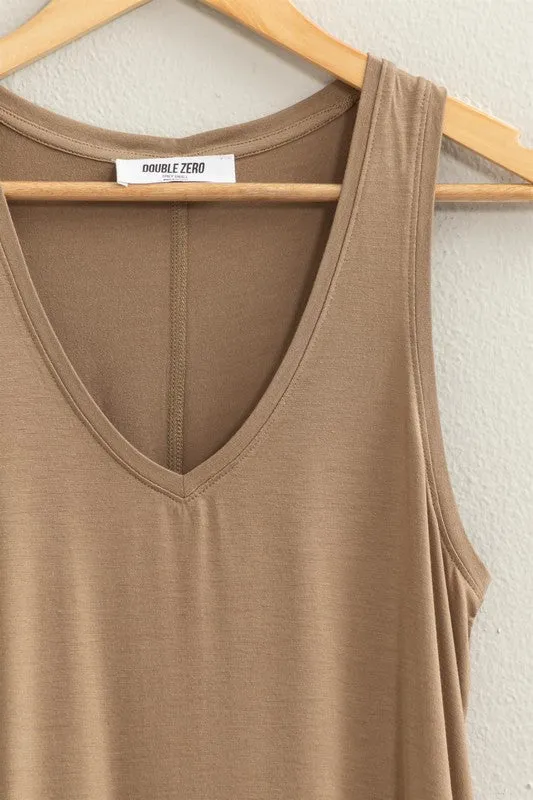 V NECK TANK TOP - ASSORTED COLORS
