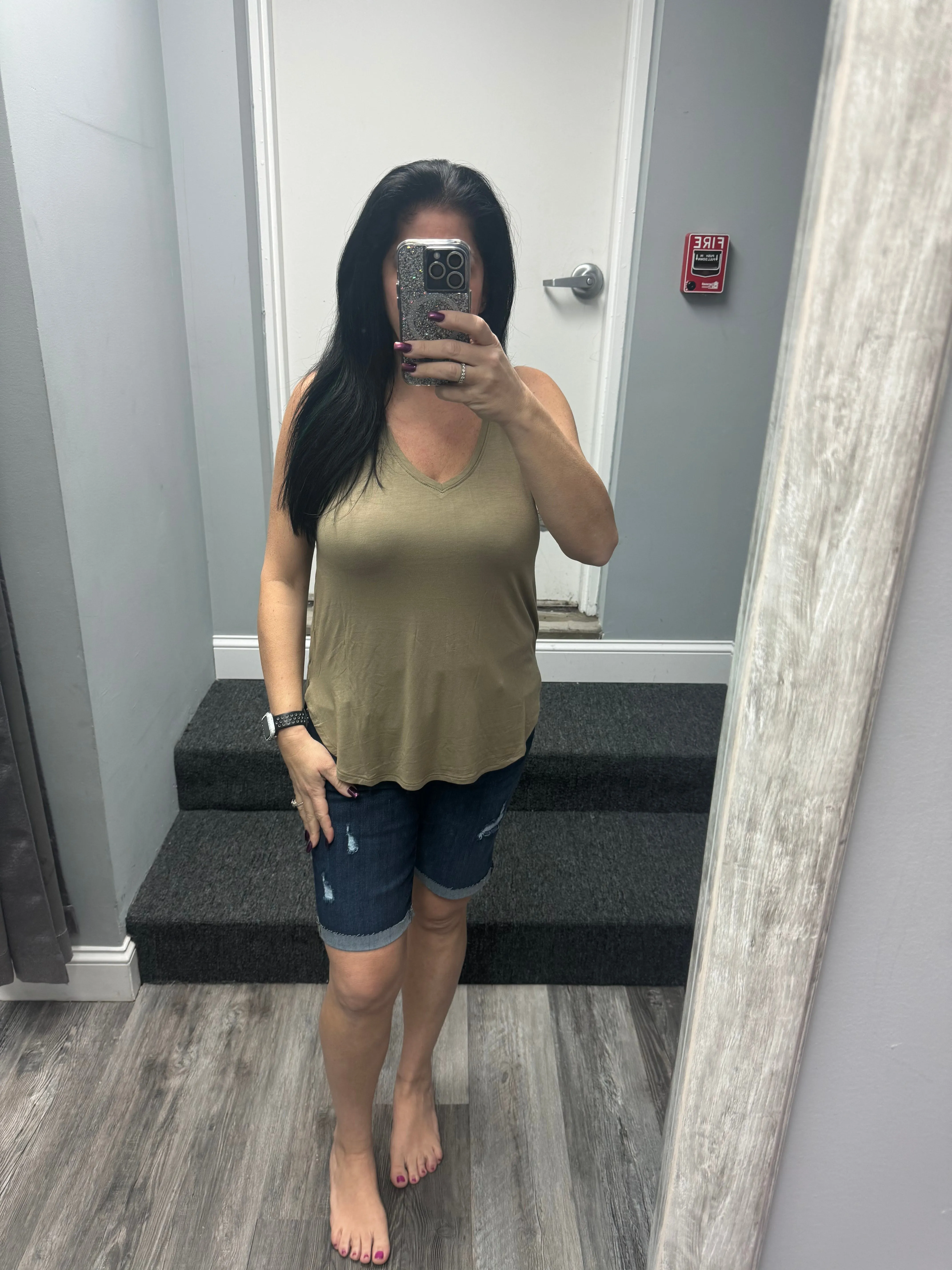 V NECK TANK TOP - ASSORTED COLORS