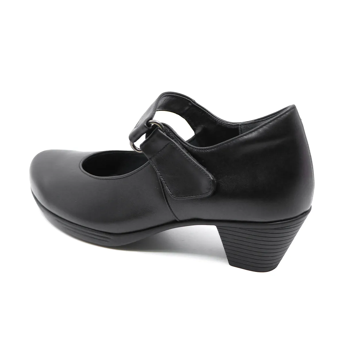 Vena Black Soft Walking Strap Heels
