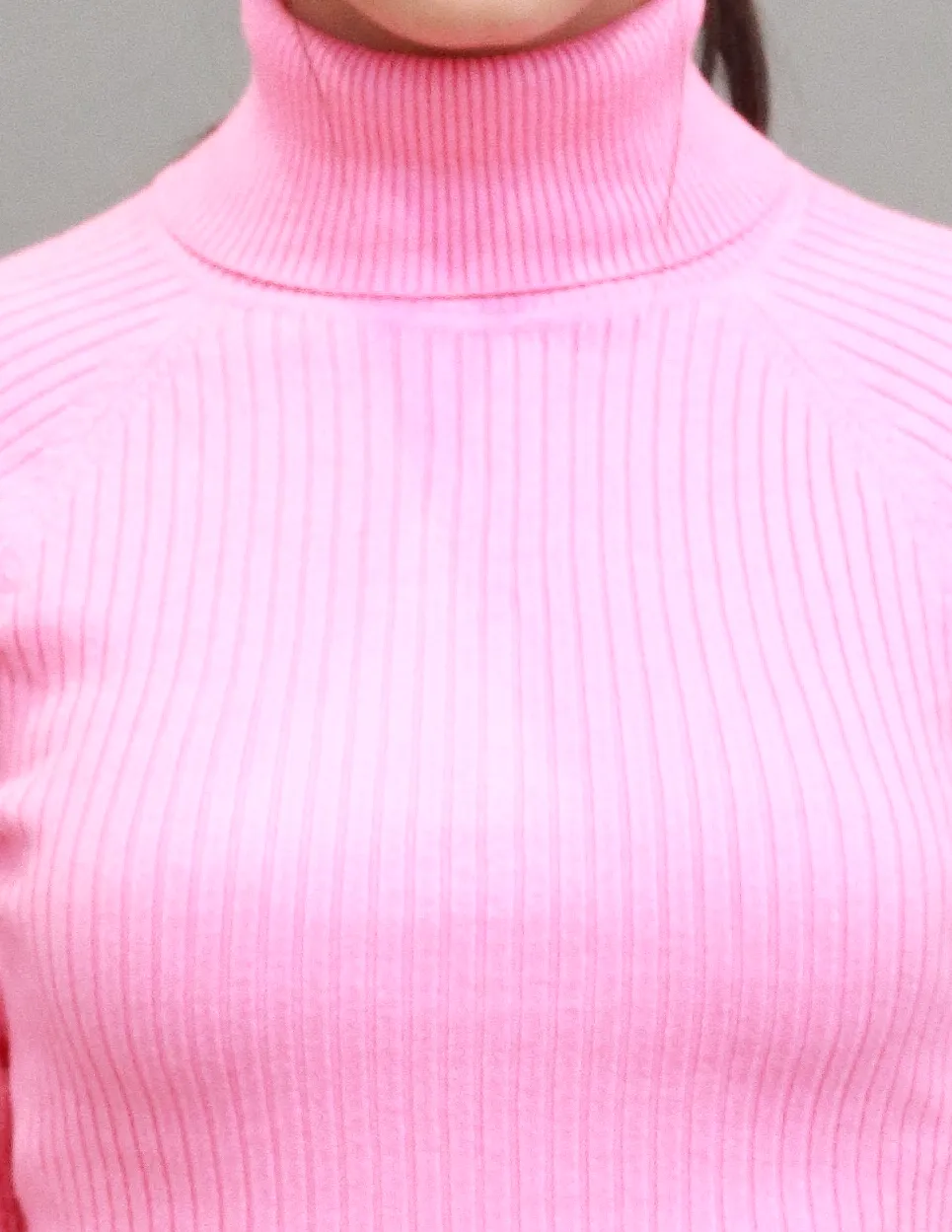 Women Pink Ribbed Pullover