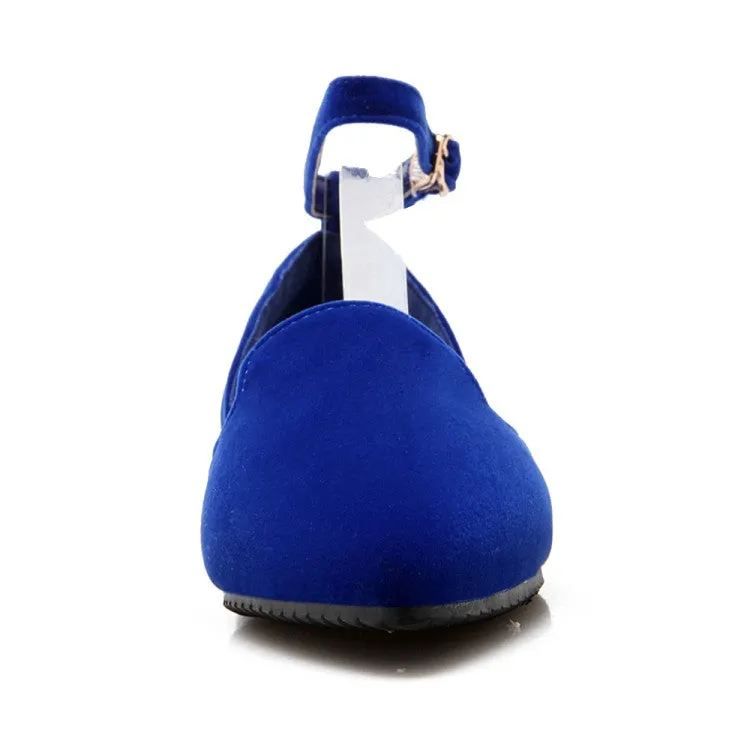 Women's Ankle Strap Low Heel Pumps
