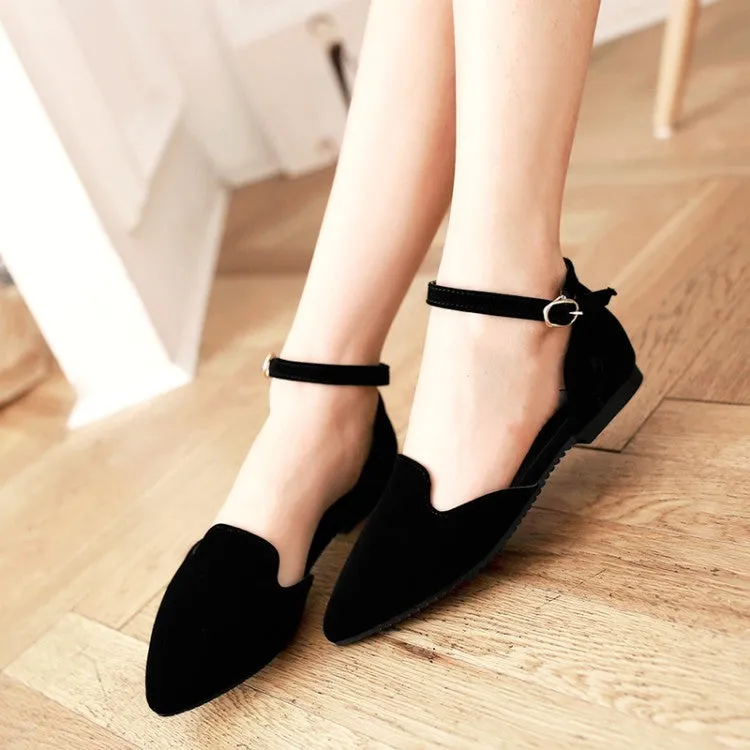 Women's Ankle Strap Low Heel Pumps