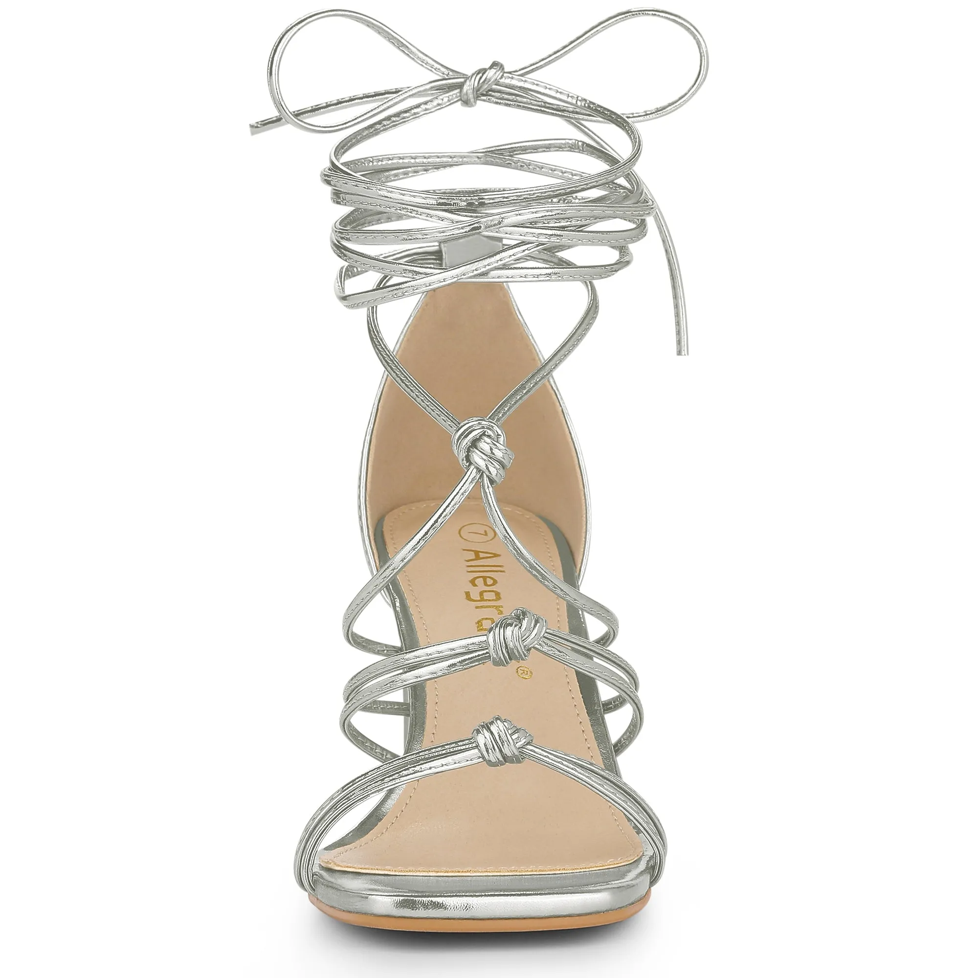 Women's Lace Up Strappy Chunky High Heels Sandals
