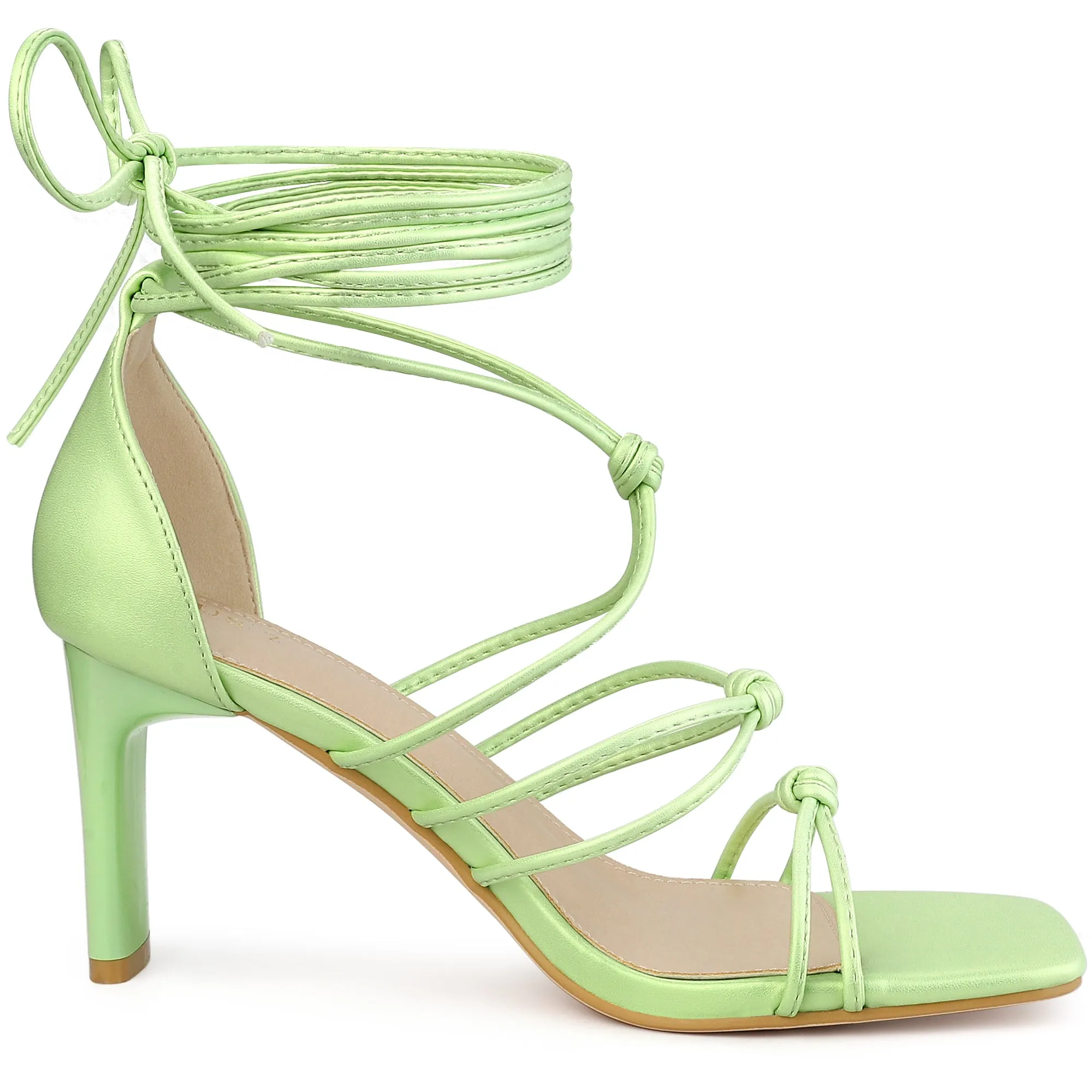 Women's Lace Up Strappy Chunky High Heels Sandals