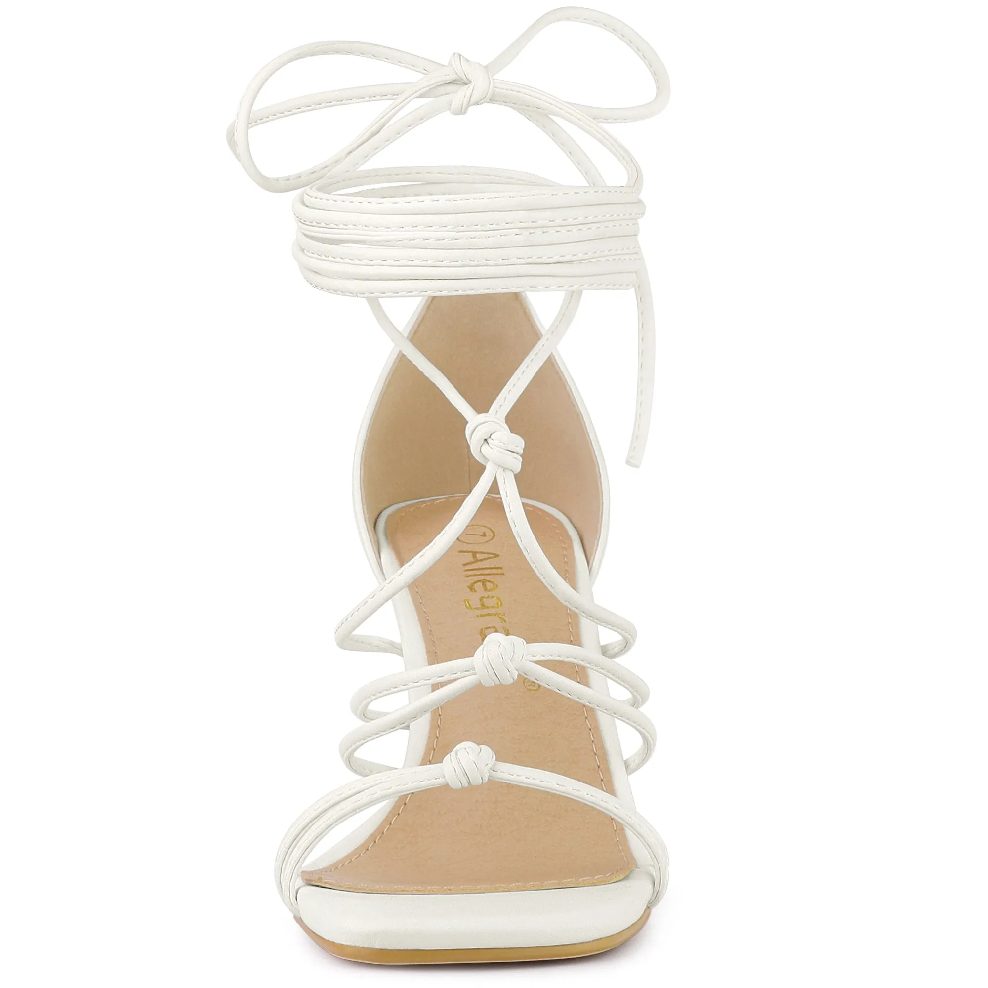 Women's Lace Up Strappy Chunky High Heels Sandals