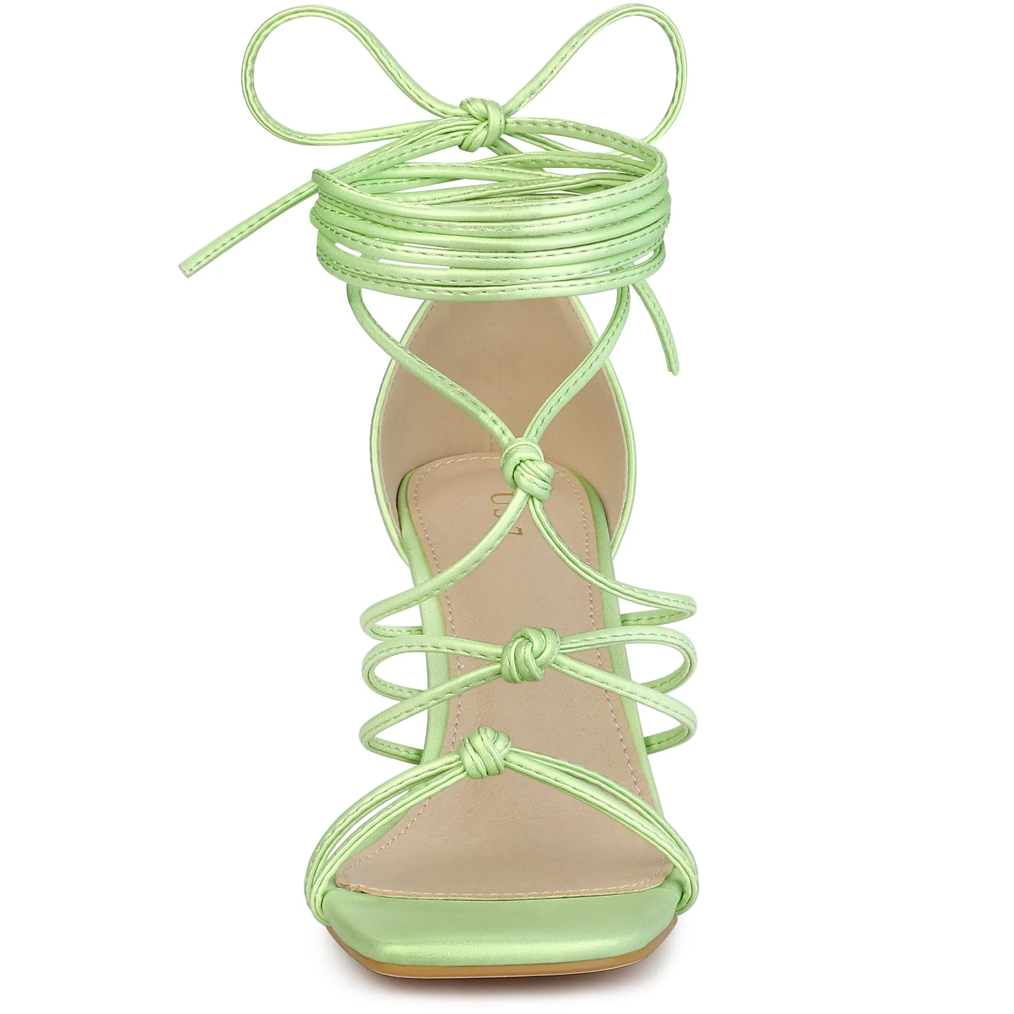 Women's Lace Up Strappy Chunky High Heels Sandals