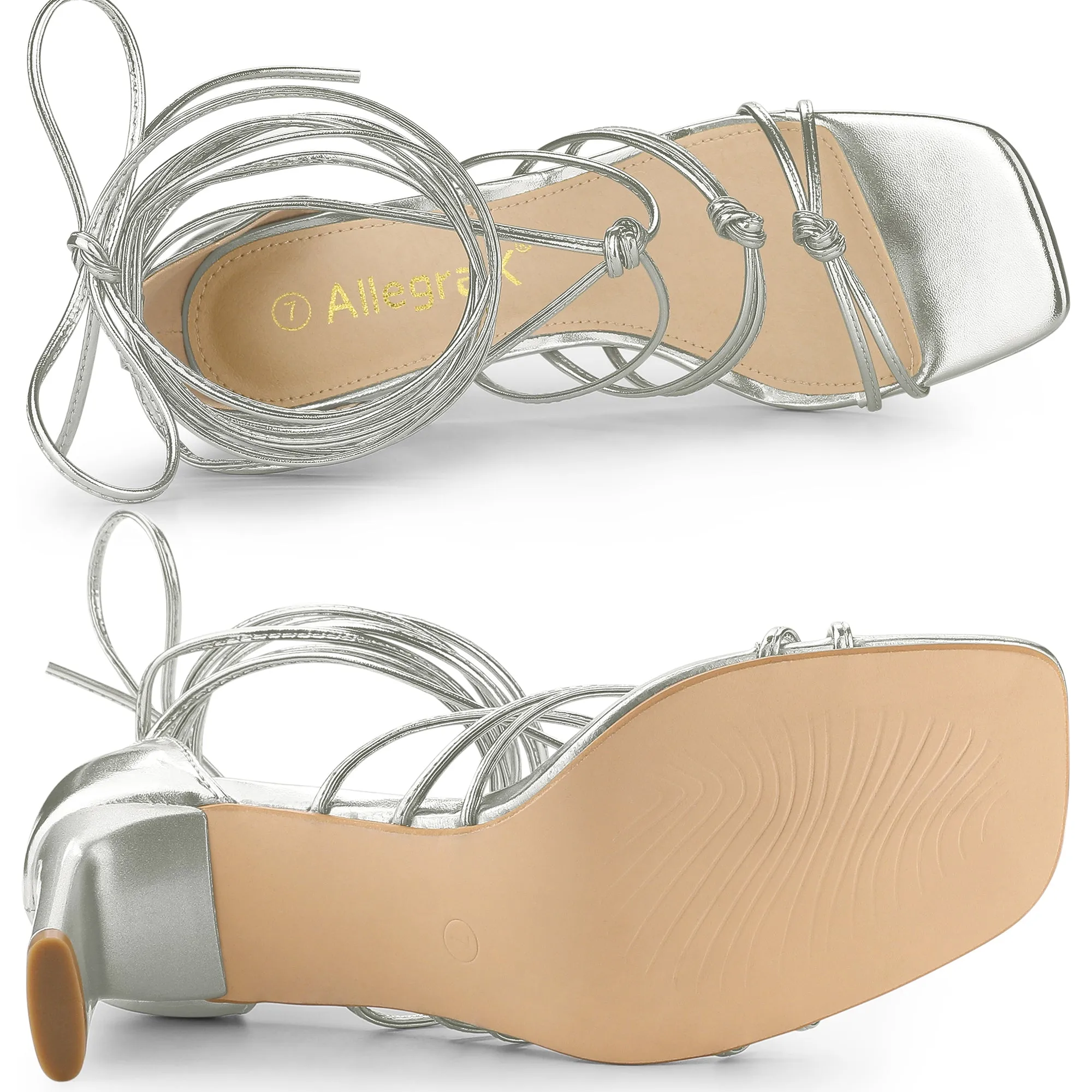 Women's Lace Up Strappy Chunky High Heels Sandals