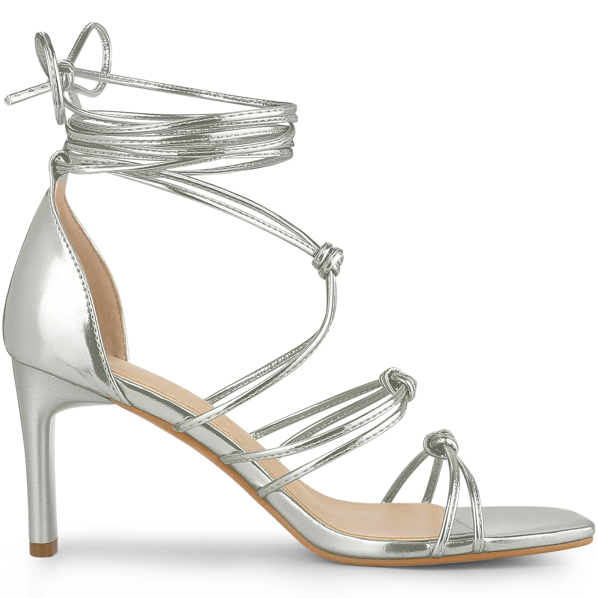 Women's Lace Up Strappy Chunky High Heels Sandals
